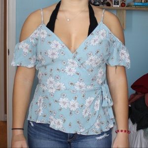 Floral Faux Wrap Top